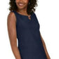 Karen Scott Women's Embellished Keyhole Tank Navy Size Extra Small