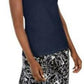 Karen Scott Women's Embellished Keyhole Tank Navy Size Extra Small
