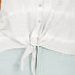 Style & Co Women's Tie-Dye Tie-Front Top Gray Size X-Large