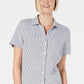 Karen Scott Women's Cotton Seersucker Shirt  Blue Size Large