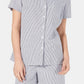 Karen Scott Women's Cotton Seersucker Shirt  Blue Size Large