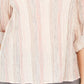 Style & Co Women's Striped Split Neck Top Pink Size Small