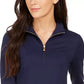 Charter Club Women's Half Zip Top Blue Size Small