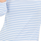 Charter Club Women's 3/4 Sleeve Striped Top Purple Size Large