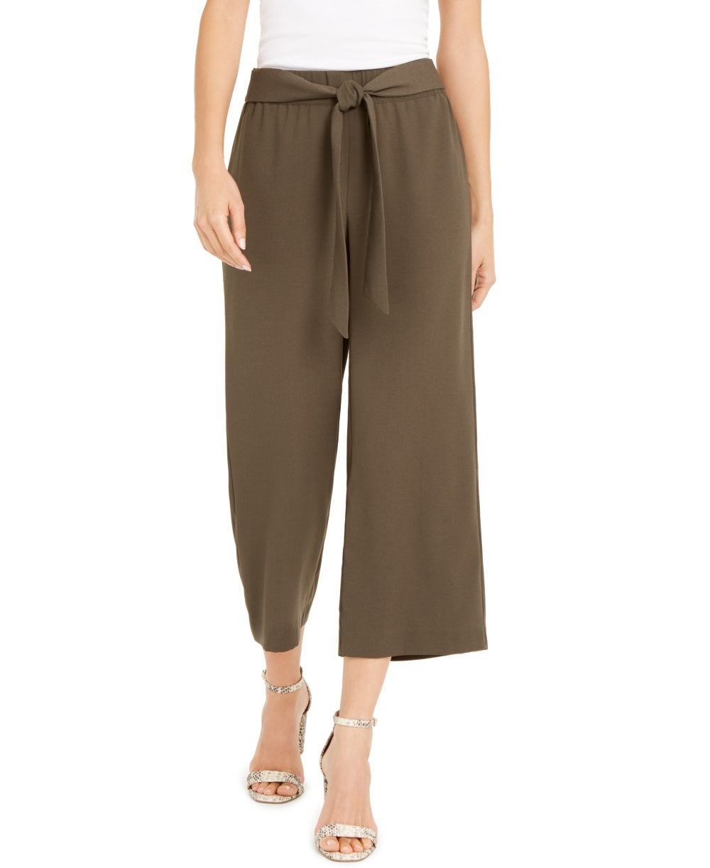 INC International Concepts Women's Tie-Front Culotte Pants Green Size Medium