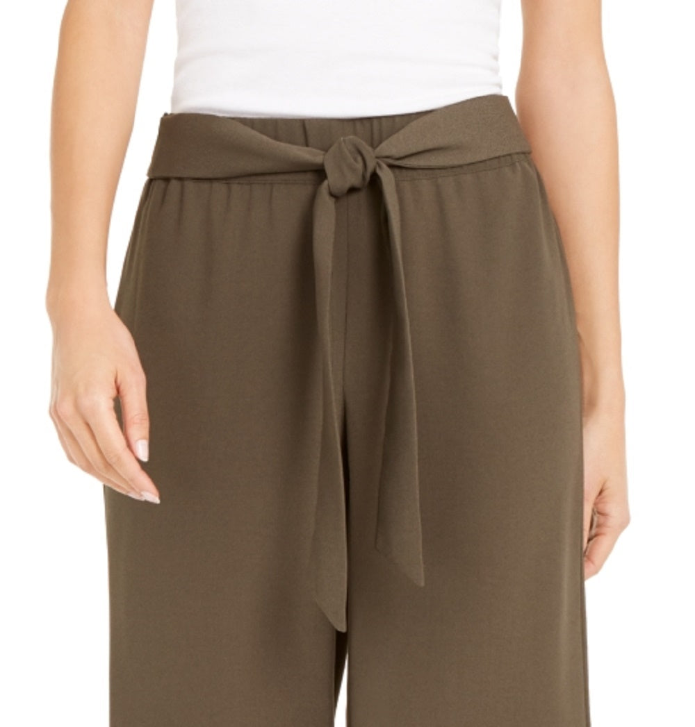 INC International Concepts Women's Tie-Front Culotte Pants Green Size Medium