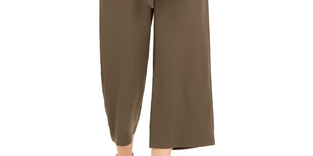 INC International Concepts Women's Tie-Front Culotte Pants Green Size Medium