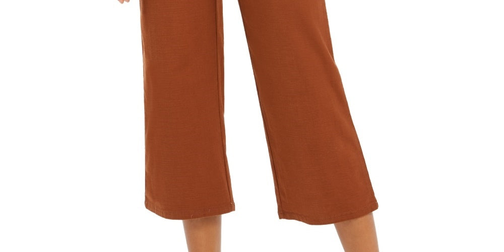 Style & Co Women's Wide-Leg Cropped Pants Med Brown Size 14