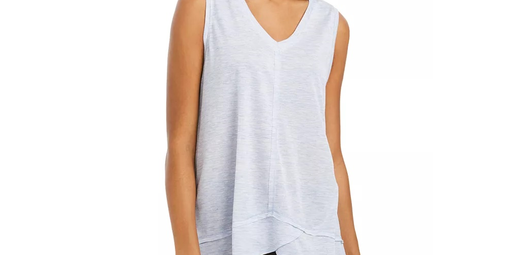 Style & Co Women's V Neck High Low Tank Top White Size X-Small