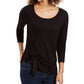 Style & Co Women's Tie-Front Top Black Size X-Small