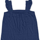 Style & Co Women's Embroidered Flutter-Strap Tank Top Navy Size Large