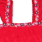 Style & Co Women's Blouse Cherry Cropped Flutter Embroidered Red Size X-Large
