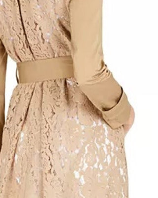 INC International Concepts Women's Plus Size Long Lace-Back Trench Coat Gray Size 2X