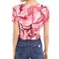 Bar III Women's Printed Smocked Top Red Size XX-Large