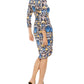 INC International Concepts Printed Women's Linen Blend Midi Dress Turq/Aqua Size XX-Large