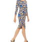 INC International Concepts Printed Women's Linen Blend Midi Dress Turq/Aqua Size XX-Large