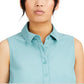 Alfani Women's Sleeveless Knit Button Front Tunic Green Size Medium