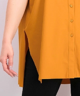 Alfani Women's Sleeveless Knit Button-Front Tunic Orange Size X-Small