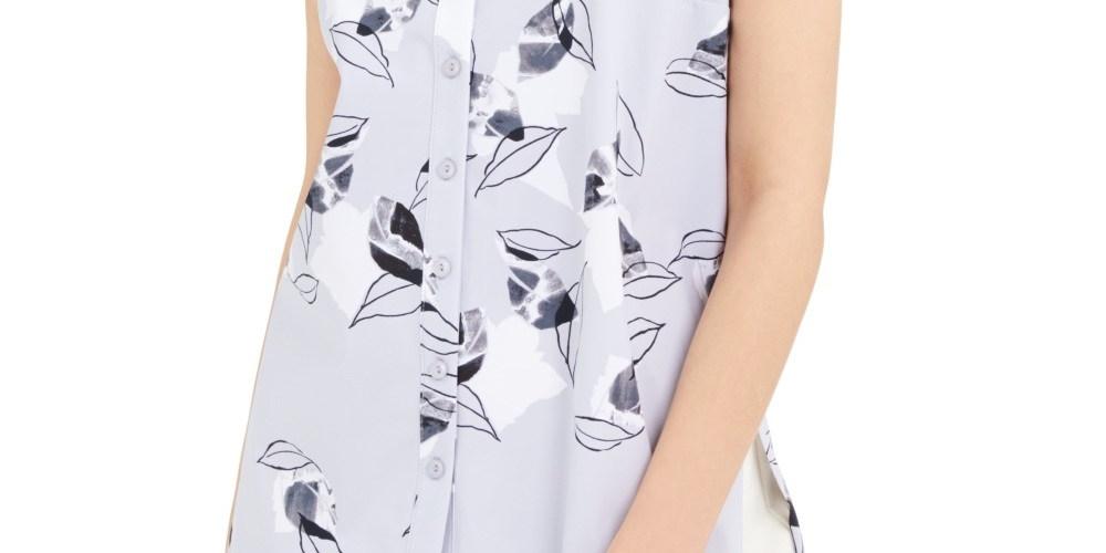 Alfani Women's Printed Tunic Grey Size Small