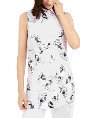 Alfani Women's Printed Tunic Pink Size Large