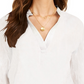 Style & Co Women's Textured Solid Popover Top White Size X-Small