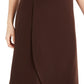 JM Collection Women's Solid Tulip Hem Skirt Brown Size Medium