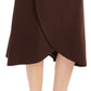 JM Collection Women's Solid Tulip Hem Skirt Brown Size Medium
