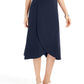 JM Collection Women's Solid Tulip Hem Skirt Blue Size Medium