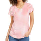 Style & Co Women's Striped Tee Red Size XX-Large