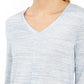 Style & Co Women's V Neck Top Blue Size Medium