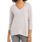 Style & Co Women's V Neck Top Pink Size X-Small