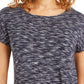 JM Collection Women's Tie-Hem T-Shirt Med Blue Size Small