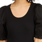 INC International Concepts Women's Ribbed Poplin Sleeve Top Black Size X-Small