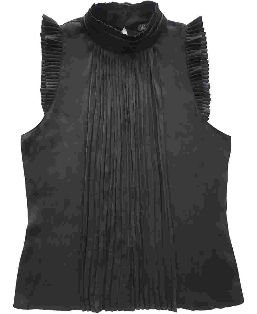 INC International Concepts Women's Pleated Cap Sleeve Top Black Size Small