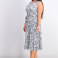 Charter Club Women's Sleeveless Printed A-Line Dress Blue Size Large