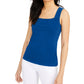 Alfani Women's Square Neck Tank Top Blue Size Medium