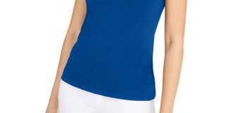 Alfani Women's Square Neck Tank Top Blue Size Medium