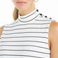 Charter Club Women's Sleeveless Mock-Neck Top White Size Large