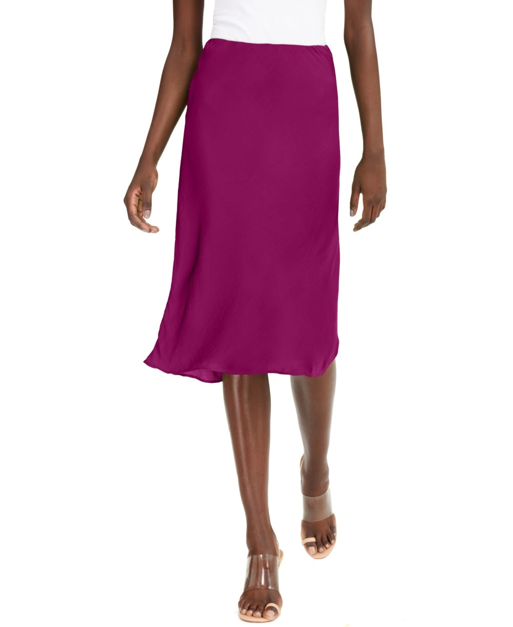 INC International Concepts Women's Solid Below The Knee Pencil Skirt Pink Size Large