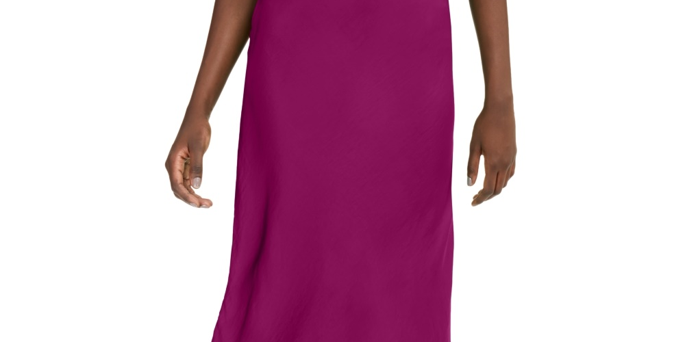 INC International Concepts Women's Solid Below The Knee Pencil Skirt Pink Size Large