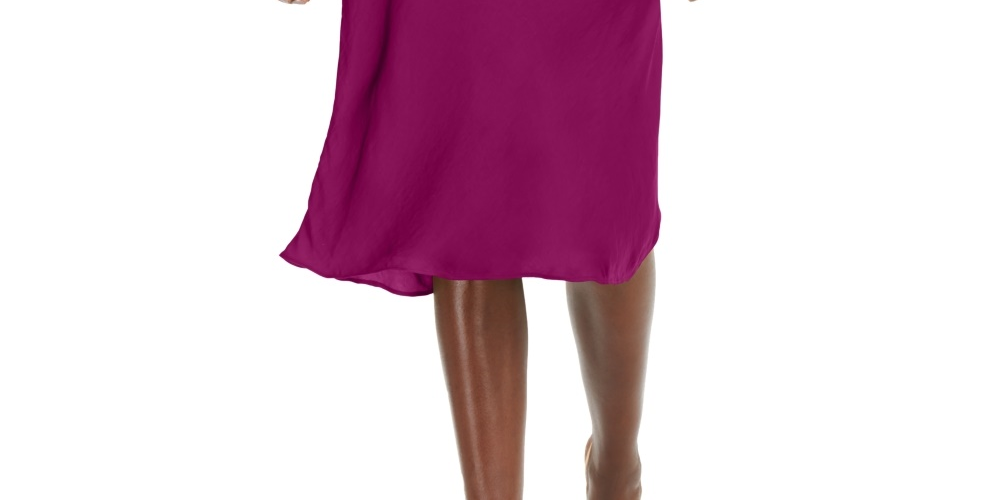 INC International Concepts Women's Solid Below The Knee Pencil Skirt Pink Size Large