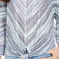 Style & Co Women's Stripe Front Tie Top Navy Size X-Large