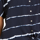 Style & Co Women's Striped Tie-Dyed Tie-Front Blouse Navy Size Medium