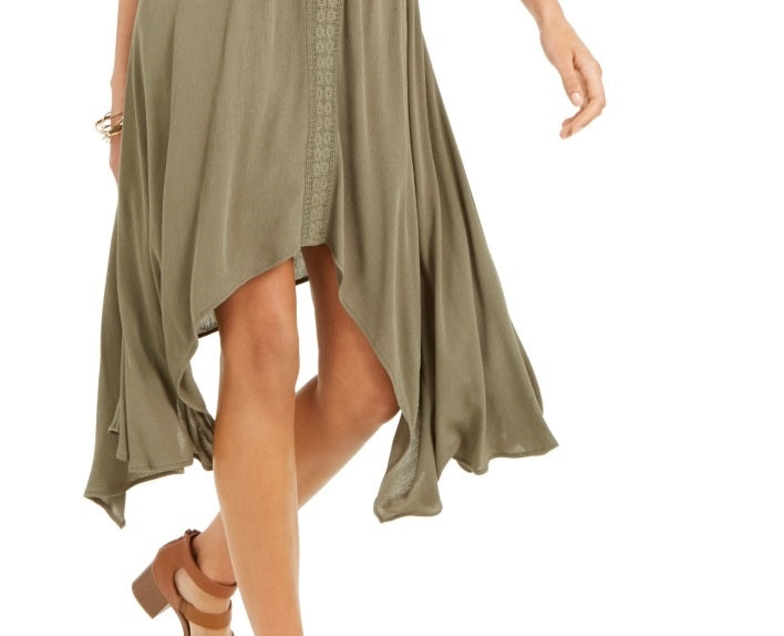 Style & Co Women's Handkerchief Hem Dress Green Size X-Small