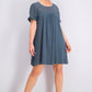 Style & Co Women's Flutter-Sleeve T-Shirt Dress Dark Gray Size Medium