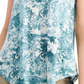 Alfani Women's Teal Printed Short Sleeve Jewel Neck Top Green Size Small