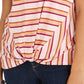 Style & Co Women's Striped Twist-Front Top Red Size XX-Large