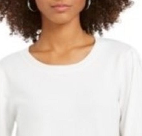 Style & Co Women's Pull-Sleeve Blouson Sweater White Size X-Large