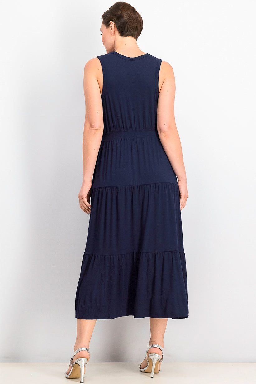 Style & Co Women's Tiered Sleeveless Dress Navy Size XX Large
