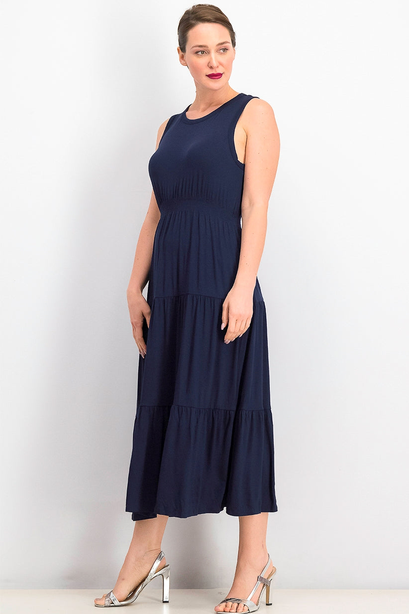 Style & Co Women's Tiered Sleeveless Dress Navy Size XX Large